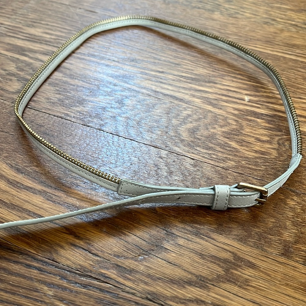 Jcrew light grey zipper belt size small